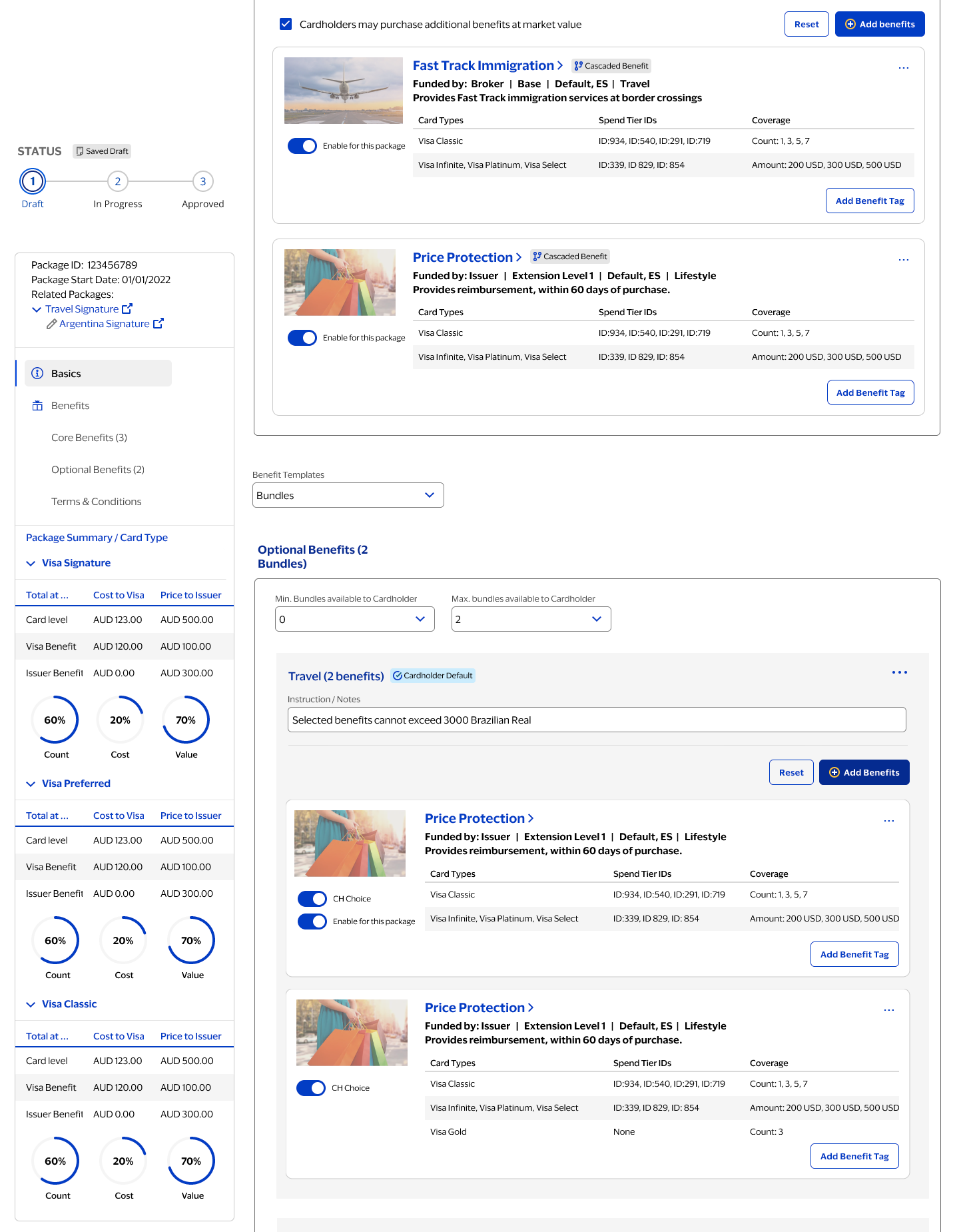 Package detail - inherited benefits